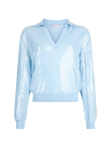  Liu Jo Sequin V-neck Sweater - Blue 