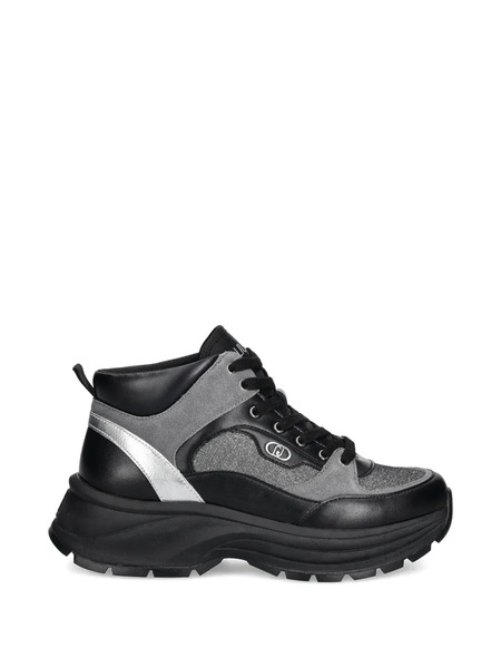  Liu Jo Silver Trim Platform Sneakers - Black 