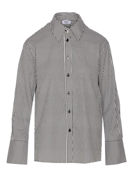  Liu Jo Striped Crystal-button Shirt - Grey 