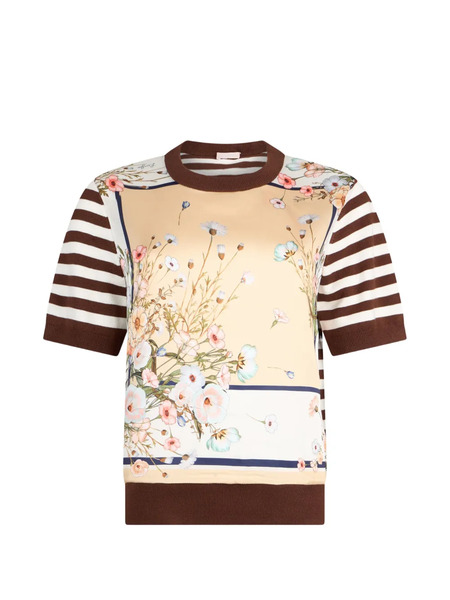 Liu Jo Striped Floral Top - Neutrals 