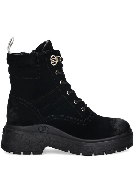  Liu Jo Suede Lace-up Boots - Black 