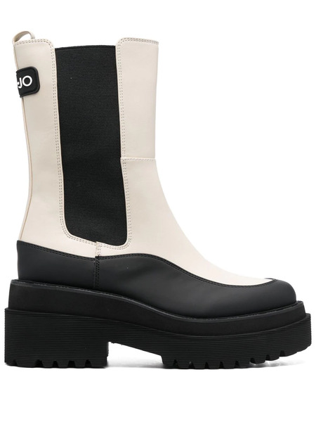  Liu Jo Two-tone Chunky Ankle Boots - White 