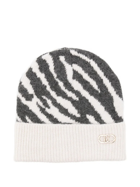  Liu Jo Zebra-print Beanie - Grey 