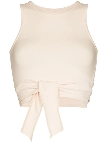  Live The Process Ballet Tie-detail Performance Top - Neutrals 