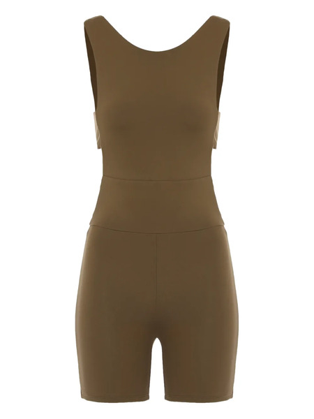  Live The Process Orbit Cut-out Playsuit - Brown 