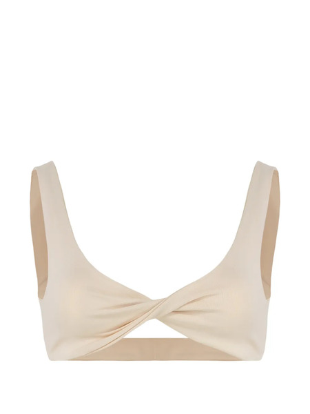  Live The Process Twisted-detail Cropped Top - Neutrals 
