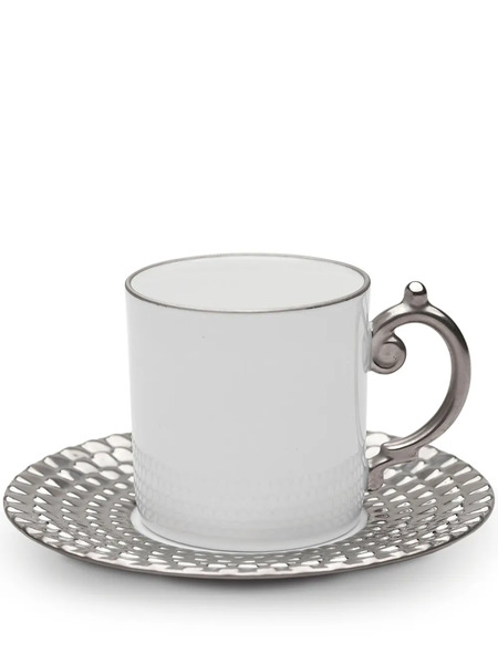  L'objet Aegean Espresso Cup And Saucer (set Of Two) - White 
