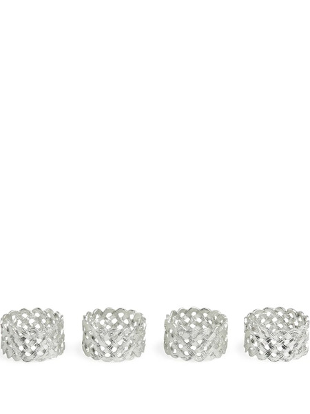  L'objet Braid Napkins Rings - Metallic 