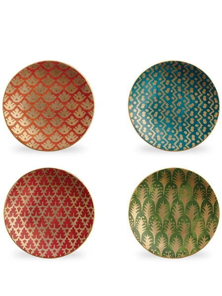  L'objet Fortuny Canape Plates (set Of 4) - Red 