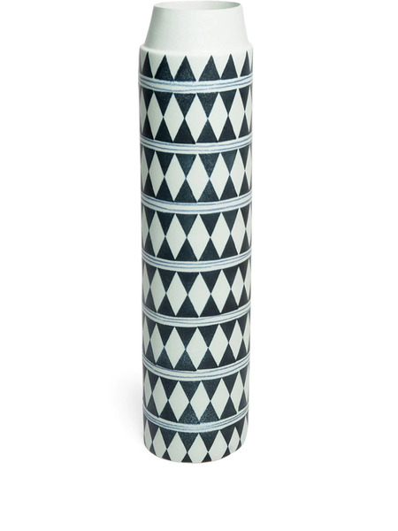  L'objet Geometric-pattern Collar Vase (51cm) - Black 