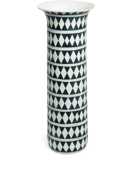  L'objet Geometric-pattern Porcelain Vase (43cm) - Black 