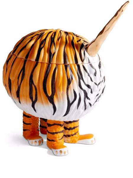  L'objet Haas Gold Horn Tiger Vessel - Orange 