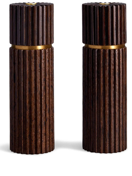  L'objet Ionic Wood Salt And Pepper Mill - Brown 