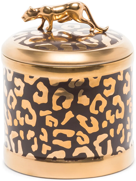  L'objet Leopard Candle 10x11cm - Gold 