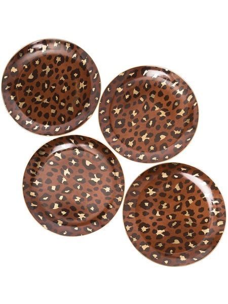  L'objet Leopard Dessert Plates - Gold 