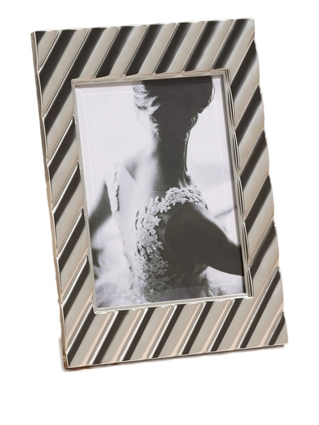  L'objet Maxime Striped Photo Frame (13cm X 18cm) - Silver 