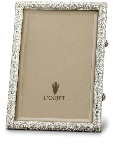  L'objet Rectangular Pave Photo Frame (10cm X 15cm) - Silver 