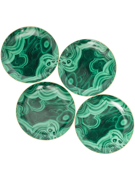  L'objet Set Of Four Dessert Plates - Green 