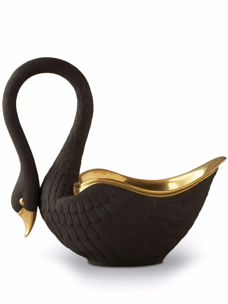  L'objet Swan Porcelain Bowl - Black 