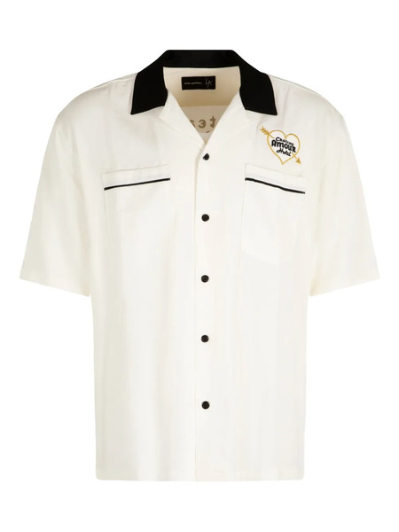  Local Authority Graphic-print Cotton Shirt - Neutrals 