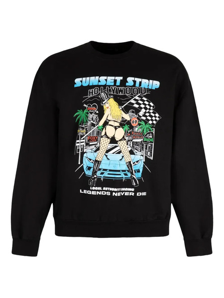  Local Authority Graphic-print Crew-neck Sweatshirt - Black 