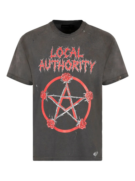  Local Authority Graphic-printed Cotton T-shirt - Grey 