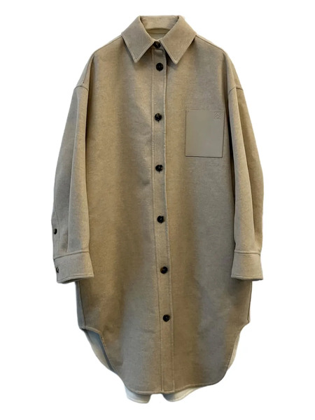  Loewe Anagram Buttoned Patch-pocket Overshirt - Neutrals 