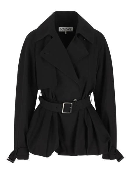  Loewe Belted Balloon-silhouette Jacket - Black 