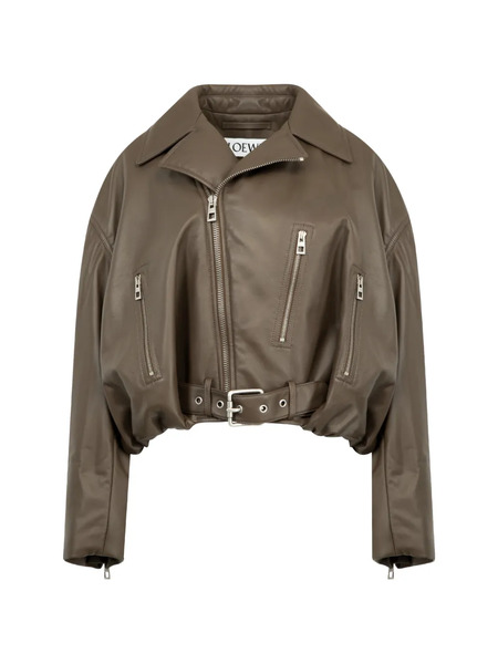  Loewe Belted Biker Jacket - Brown 