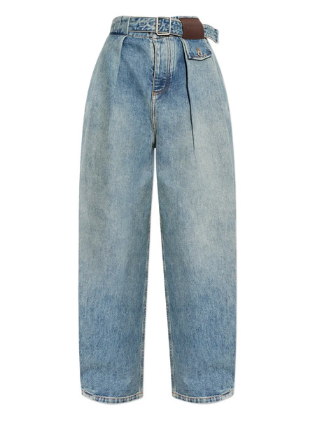  Loewe Belted Pleated Jeans - Blue 