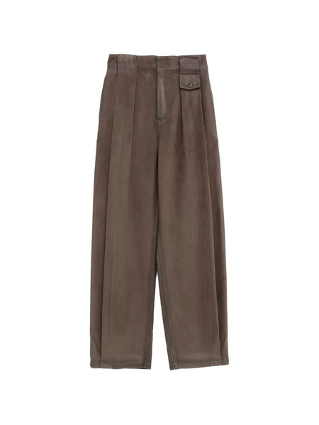  Loewe Button Pleated Trousers - Brown 