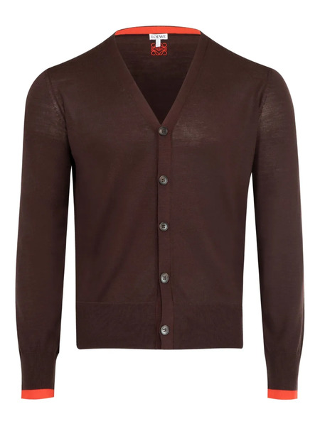  Loewe Buttoned V-neck Cardigan - Brown 