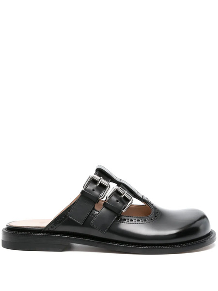  Loewe Campo Leather Mary Jane Mules - Black 