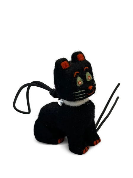  Loewe Cat Felt Charm - Black 