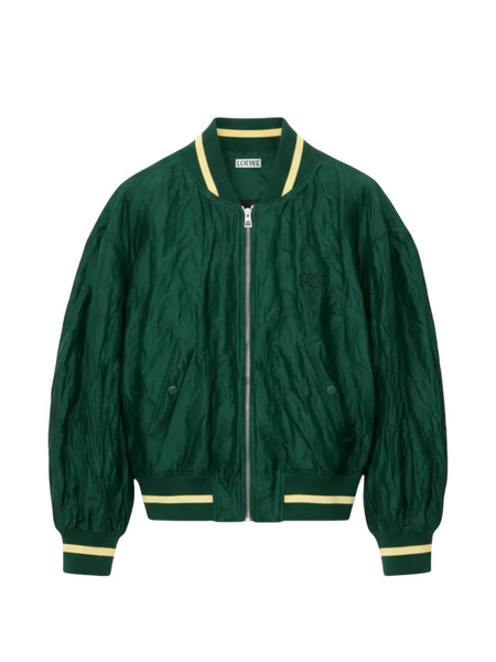  Loewe Crinkled Bomber Jacket - Green 