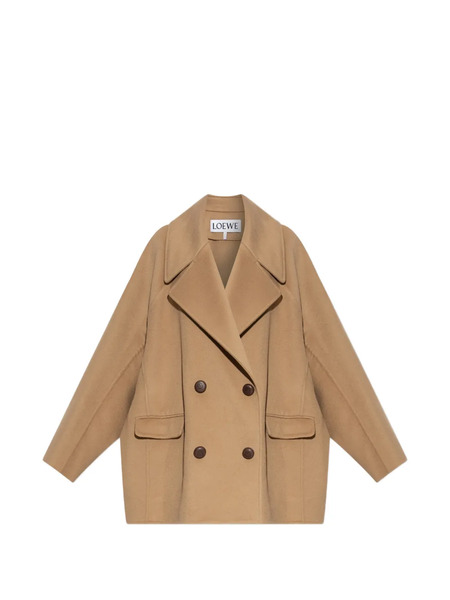  Loewe Double-breasted Button Coat - Brown 