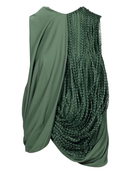  Loewe Draped Beaded Blouse - Green 