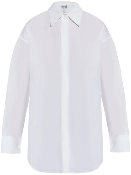  Loewe Draped Cotton Shirt - White 
