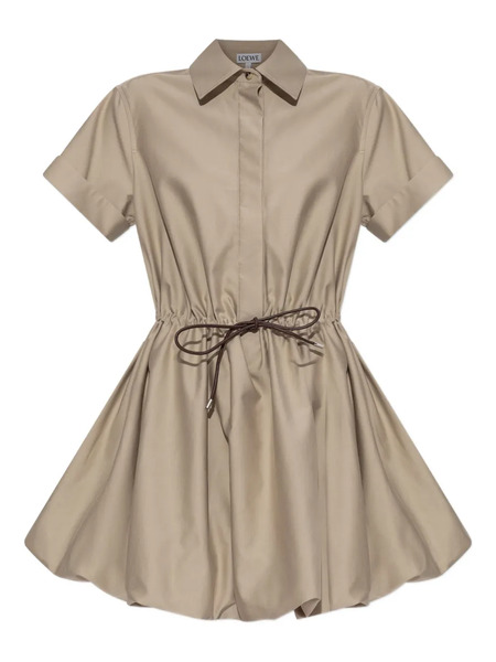  Loewe Drawstring-waist Bubble Dress - Neutrals 