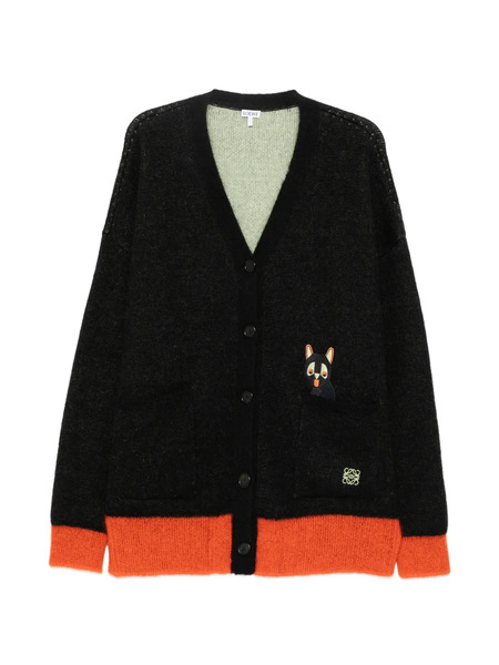  Loewe Embroidered Cardigan - Black 