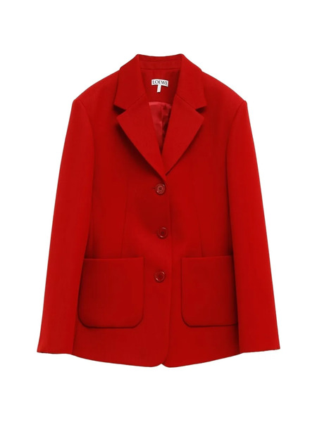  Loewe Flap Pocket Button Jacket - Red 