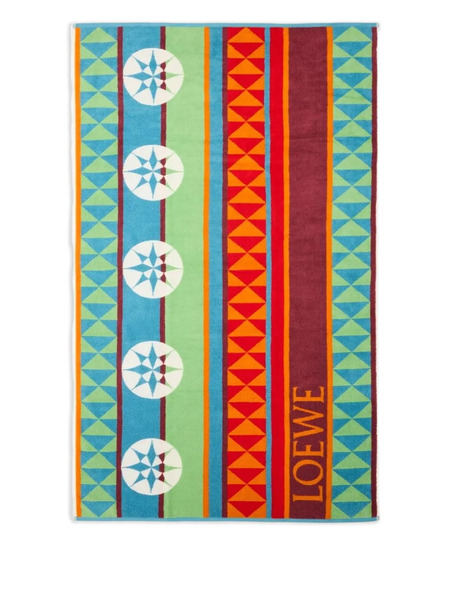  Loewe Geometric-pattern Towel - Green 