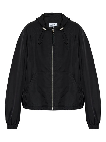  Loewe Hooded Drawstring Bomber Jacket - Black 