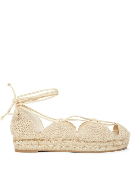 Loewe Lace-up Flat Espadrilles - Neutrals 