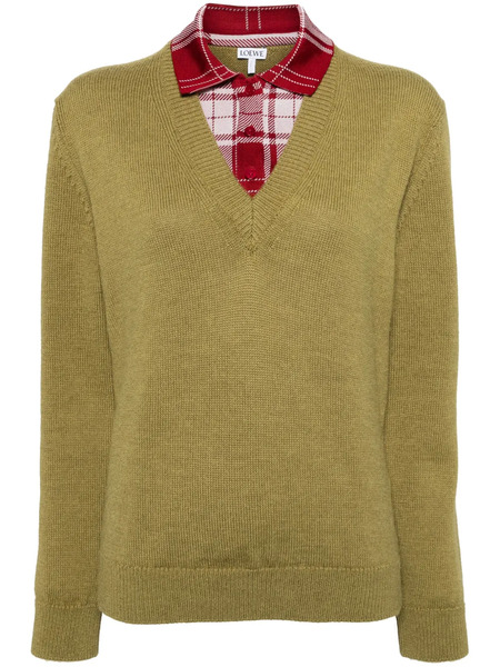  Loewe Layered Knitted Jumper - Green 
