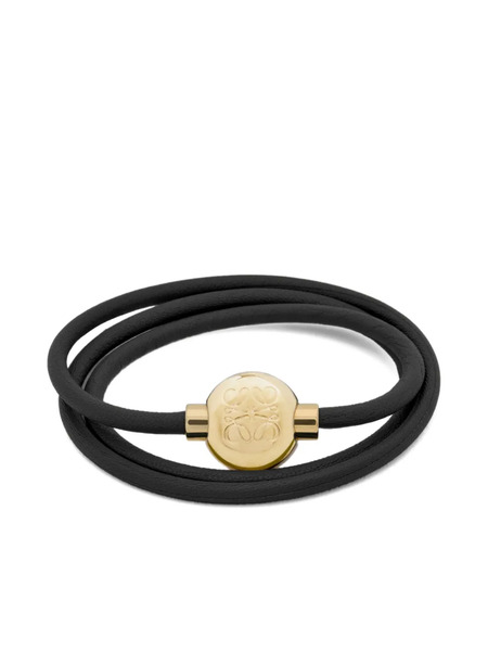  Loewe Leather Logo Bracelet - Black 