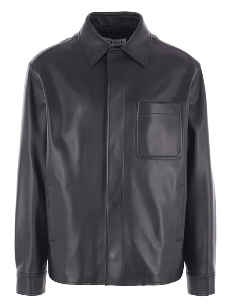  Loewe Leather Shirt Jacket - Black 