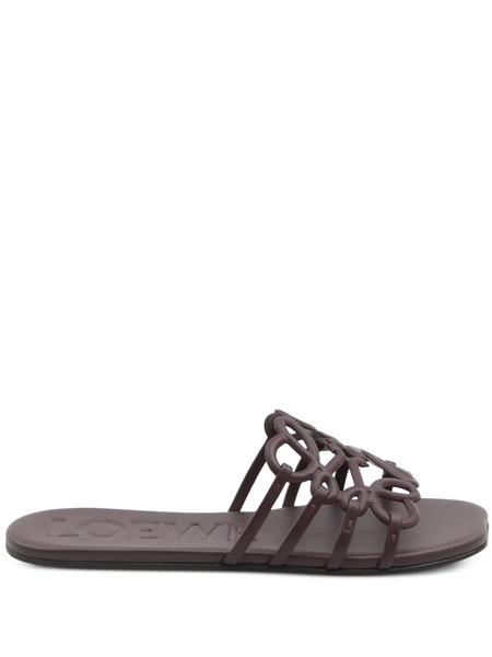  Loewe Leather Slides - Red 