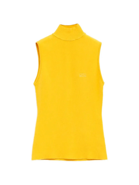  Loewe Logo-detail Turtleneck Top - Yellow 