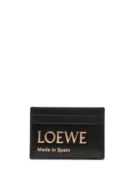  Loewe Logo-embossed Leather Card Holder - Black 